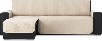 Belmarti Geo Quilt chaise-longue bankbeschermer links - 240 cm - Beige