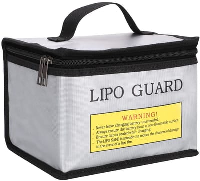 Dailygoody - Lipo Accutas - Vuurvast - Veilig Opladen - Zilverkleurig - Waterdicht - Ideaal voor Li-Po-accu's - Geschikt voor Drone en Powerbank