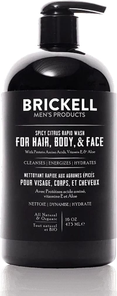 Brickell All in One Wash for Men Rapid Spicy Citrus 473 ml.
