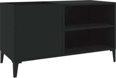 Platenkast voor Vinylplaten - Houten Opbergkast voor Platenspelers en Elpees - Zwart 84,5x38x48 cm