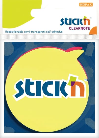 Stick'n Doorzichtige Sticky Notes - Tekstballon Vorm - 76x76mm - 30x Geel - 30x Magenta