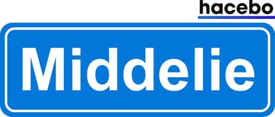 Hacebo - Plaatsnaam Sticker - 29x10 CM - Middelie sticker - Verkeersborden sticker - grappige cadeaus - Middelie