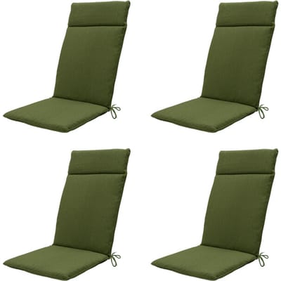 Madison - Tuinstoelkussen Hoge Rug Moss green canvas eco+ - Ca. 120x50 cm - Set van 4