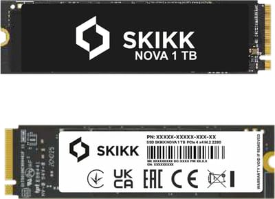 SKIKK Nova 1TB SSD - M.2 NVMe - PCIe 4.0 - 5000 MB/s write - 3200 MB/s read