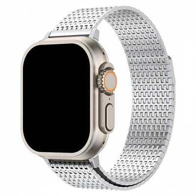 Luxe Milanees bandje - geschikt voor Apple Watch 1/2/3/4/5/6/7/8/9/10/11/ SE (1,2,3) met maat 38 mm / 40 mm / 41 mm en 42 mm (Watch 10/11) - magneet sluiting - zilver