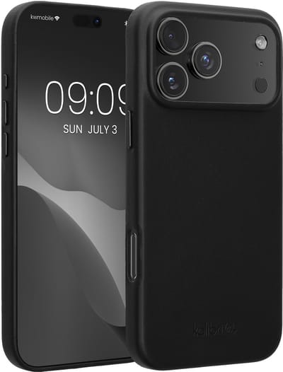 kalibri leren hoesje geschikt voor Apple iPhone 17 Pro Max - hardcover beschermhoes - zwart