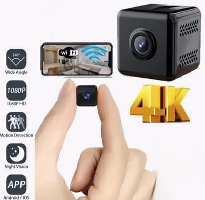 1080p Mini Beveiligingscamera Draadloos- Wifi Camera met Bewegingsdetectie, Nachtzicht, Beveiligingswaarschuwingen voor Binnen en Buiten