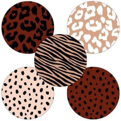 Sluitsticker Groot Dots – Stipjes – Print – Zebra - Luipaard - 5 assorti | Rose tinten – Zwart – Wit | Dierenprint - Dier | Verrassen | Bedank kaart | Bedankje | Envelop sticker | Cadeau – Gift – Cadeauzakje | Chique inpakken - DH collection