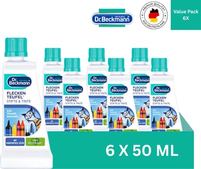 Dr. Beckmann Vlekkenduivel Pennen & Inkt – 6 x 50 ml Voordeelverpakking