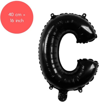Fienosa Letter Ballonnen - Letter C - Zwart - Kleur Zwart - 40 cm - Helium Ballon - Verjaardag Ballon - Verjaardag versiering