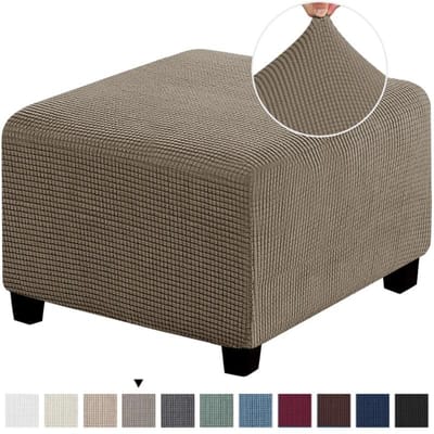 3 Maten Vierkant Jacquard Duurzaam Stretch Voetenbank Ottoman Hoes Opvouwbare Opbergkruk Meubelbeschermer Slipcover S