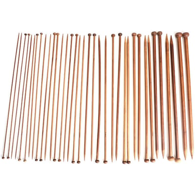 36 Stuks 18 Maten Gecarboniseerd Bamboe Haakbreinaalden Enkelpuntige Naalden brown
