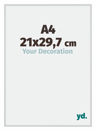 Your Decoration - Fotolijst A4 21x 29,7 cm - Aluminium - Zilver Mat - Miami