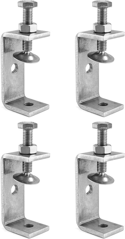 4 Stuks 304 Roestvrijstalen C Klemmen, Stevige C Klemmen voor Houtbewerking, Lassen en Meubelverbindingen, Zilver