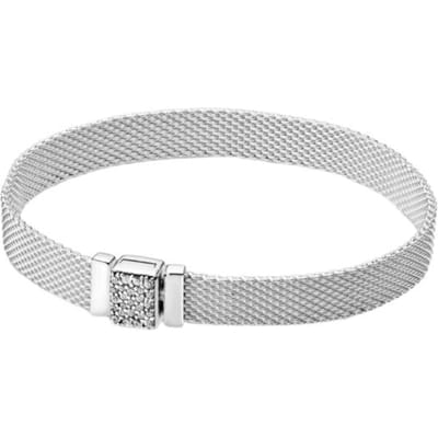 Bracelet de luxe original en argent sterling 100 % 925 pour femme, chaîne serpent, breloque authentique, bijoux de haute qualité à faire soi-même 19cm white