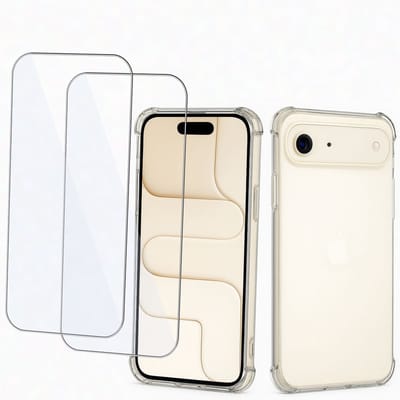 ChiGuard Hoesje & 2x Screenprotector geschikt voor iPhone 17 Air Hoesje Screenprotector - Gehard Glas Cover + Shock Proof Case – Transparant