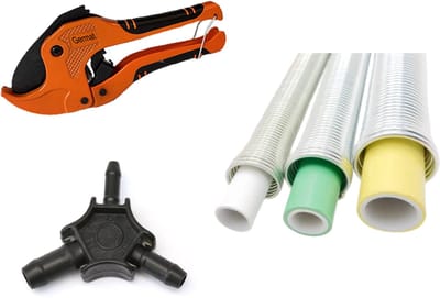 PEX & Meerlagenbuis Montage Set 16/20/25 – Kalibrator & Ontbramer 16/20/25 mm + Buizenkniptang tot 42 mm + Uitwendige Buigveren 16/20/25 – Complete Installatieset Water & CV