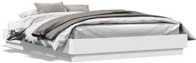 Vloerbed – Laag Bedframe – Minimalistisch Design – Stevig en Comfortabel – Geschikt voor Elke Slaapkamer - 160 x 200 cm (B x L) - Wit