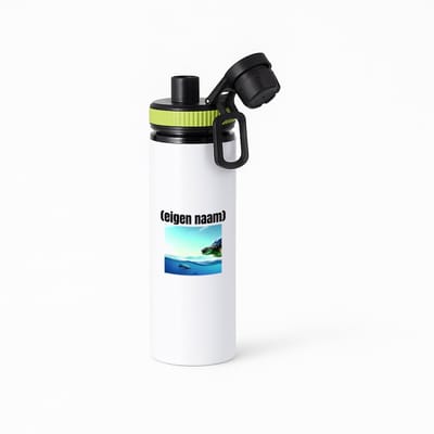 Hacebo® - schildpad in de zee met eigen naam waterfles met draaidop groen - Schildpad - schildpad liefhebbers - iemand die houdt van schildpadden - verjaardag - cadeau - kado - geschenk - water fles - 850ML