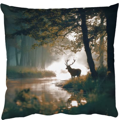Sierkussens - Kussentjes Woonkamer - 50x50 cm - Hert - Bosbeek - Mystiek
