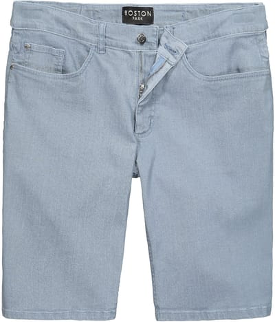 Boston Park - Heren - Colorjeans-Bermuda 5-pocket elastische tailleband - Blauw - Maat 70