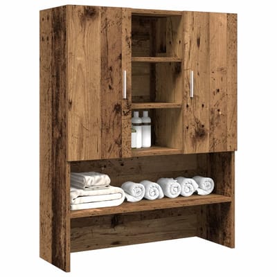vidaXL - Wasmachinekast - 70,5x25,5x90 - cm - oud - houtkleurig