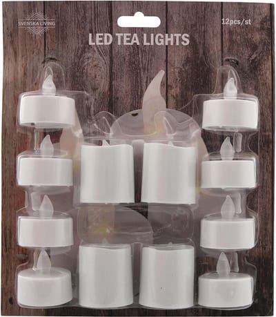 LED theelichtjes - 12x - diverse maten - kunststof - waxinelichtjes - kunststof waxinekaarsjes/theekaarsjes