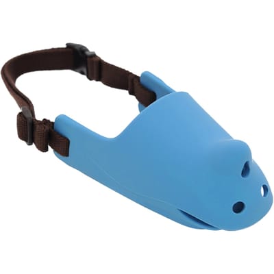 Muselière en Silicone pour Chien Prévention Morsure et Aboyement Respirante Réglable pour Chiens M (Mouth Circumference 13.5‑16cm / 5.3‑6.3in) gray