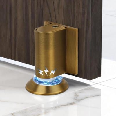 Magnetische deurstopper - Vloer deurwig - Deuren open houden - Boren vrij monteren - Verstelbaar - Goud