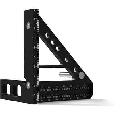 Règle d'étalonnage CrossLine Ligne verticale Angle de 45 degrés Jauge d'angle droit Règle d'angle en alliage d'aluminium metric noir