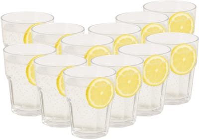 OTIX Kunststof Drinkglazen - 12 Stuks - Limonadeglazen - Waterglazen - Strand - Camping Servies - 275ML - Glazen - OCEANI