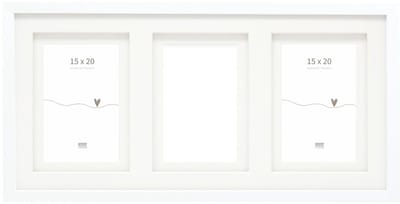 Deknudt Frames multifotolijst - wit - passe-partout - 3 foto's 15x20