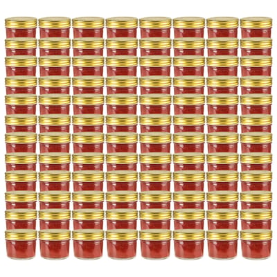 vidaXL - Jampotten - met - goudkleurige - deksels - 96 - st - 110 - ml - glas