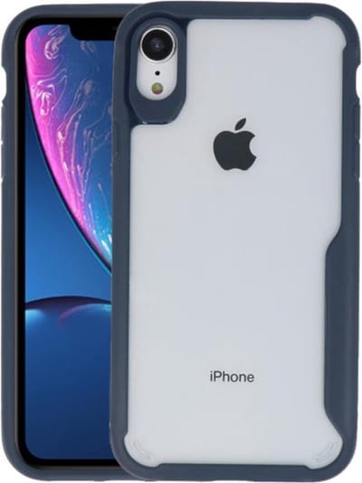 Navy Focus Transparant Hard Cases voor iPhone XR