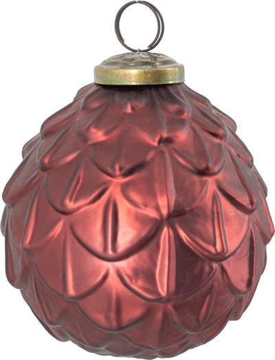 HomeBound by KY | Glazen kerstbal burgundy | 10x10x10cm | kerstbal