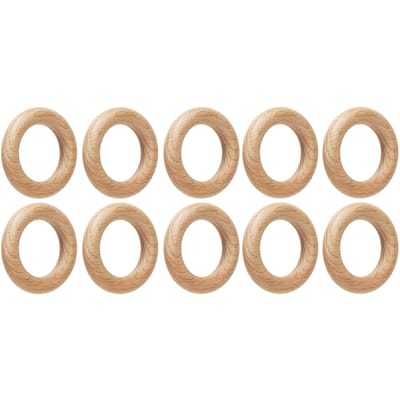 30 Stuks Houten Ring Beukenhout Ambacht Houten Ring Accessoire Set Kit voor DIY Huisdecoratie 7cm 2.76in 6.5cm / 2.6in
