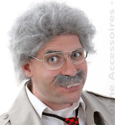 Opa pruik met snor | Professor pruik met snor
