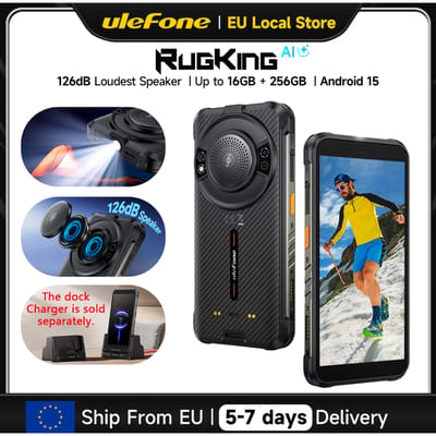 Ulefone RugKing 4G robuuste telefoon smartphone Android 15 tot 16GB+256GB waterdicht 9600mAh NFC wereldwijde versie RugKing