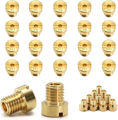 20 stuks carburateur sproeiers M5, hoofdsproeier set voor carburateurs, gas sproeiers, variabele maten van 55 tot 150