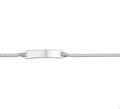 Zilver Gerhodineerde Graveerarmband gourmet plaat 4 1321353 13 cm