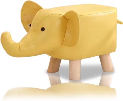 Creatieve Olifant Voetenbankje Gestoffeerd met PU-Leer - Kinderkrukje