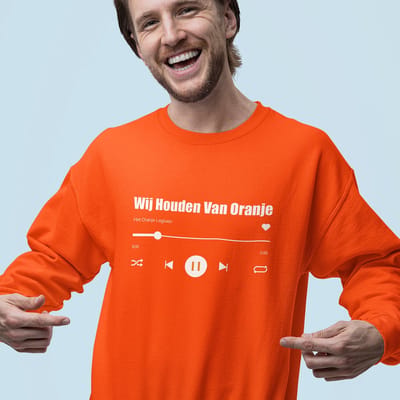Oranje EK Trui Wij Houden Van Oranje Music Player MAAT XS - Uniseks Feestkleding & Carnavalskleding