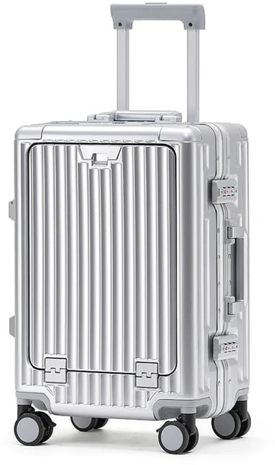 LUMÈ STORE Koffer – Reiskoffer – Handbagagekoffer - Trolley – 20 inch - Aluminium Frame – USB – Anti Diefstal – 40L – Zilver