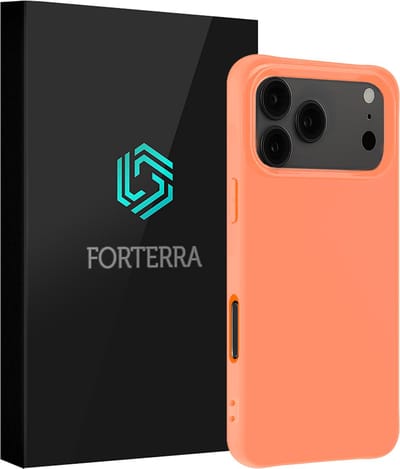 Hoesje Geschikt voor Apple iPhone 17 Pro - Sterk & Shockproof - Siliconen Case - Hoes Cover - Perzik