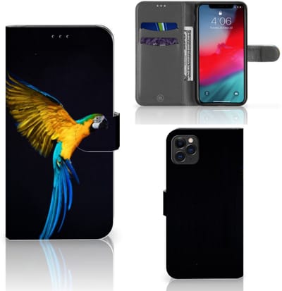 Apple iPhone 11 Pro Max Telefoonhoesje met Pasjes Papegaai