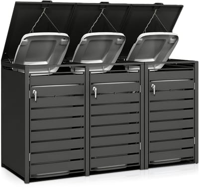Floressa Containerberging 3x 240L – Kliko Ombouw – Gepoederd Staal – Antraciet