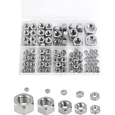 Kit d'Assortiment d'Écrous Hexagonaux - Kit d'Écrous Matériel 150 Pièces4#40 6#32 8#32 10#24 10#32 12#24 14-20 516-18 38-16 12-13 Écrous Acier Inoxydable 304 United States