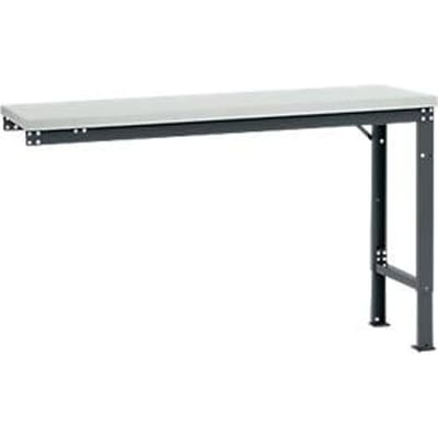 Manuflex aanbouwtafel UNIVERSAL Speciaal, 1500 x 800 mm, melamine lichtgrijs, antraciet