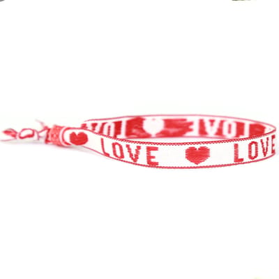 Geweven armband white love
