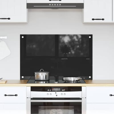 vidaXL - Keukenachterwand - Zwart - 80 - x - 50 - cm - gehard - glas